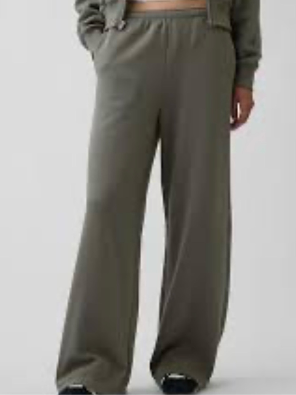 GAP Olive Green Lounge Set - Hoodie & Wide-Leg Pants - Picture 3 of 14